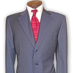 Pal Zileri 44L Sport Coat Blazer Dark Navy Gray Wool Italy Classic Mens